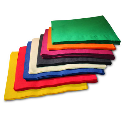 coloured 40x 40 serviettes